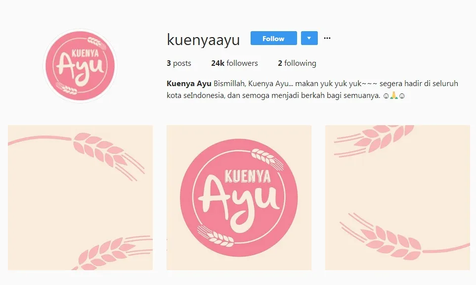 Baru tiga postingan, tapi sudah 24 ribu follower ©instagram/kuenyaayu