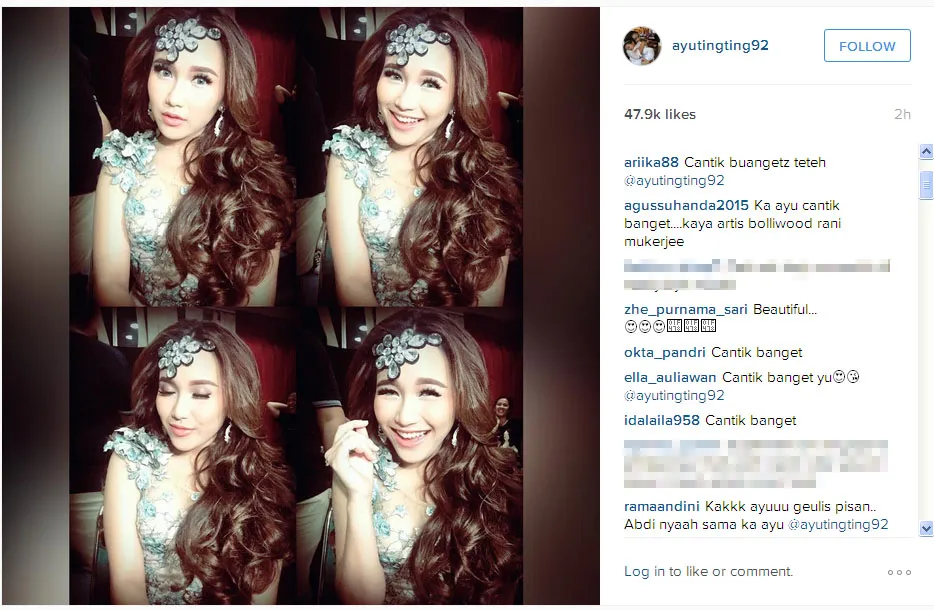 Ayu Ting Ting tampil cantik dan ceria, beda dengan Shaheer © Instagram.com/ayutingting92