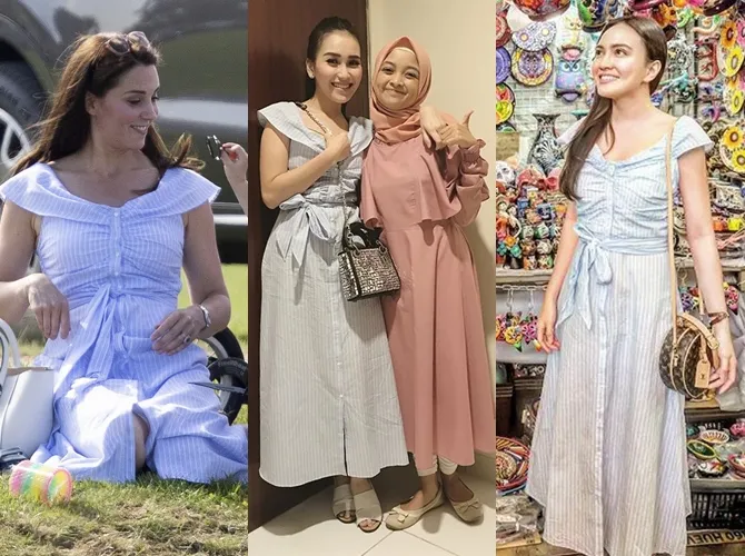 Ayu Ting Ting kembaran baju dengan Kate Middleton dan Shandy Aulia ©istimewa