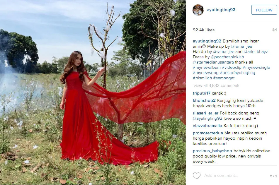 Ayu Ting Ting syuting klip terbaru @foto: Instagram/ayutingting92