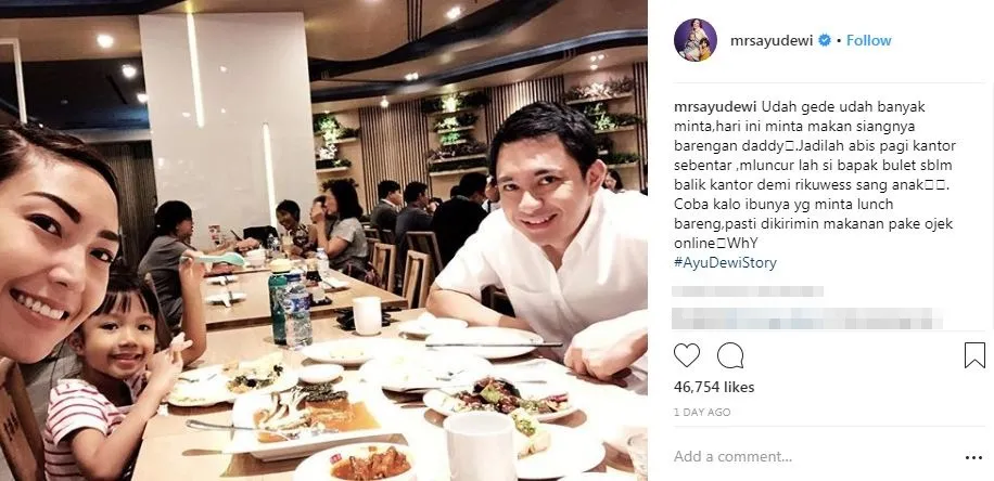 Ayu Dewi dan suami © instagram.com/mrsayudewi