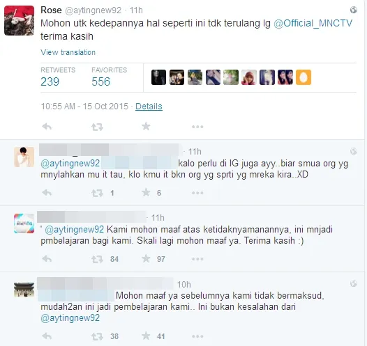 Stasiun TV sudah minta maaf dan Ayu Ting Ting memaafkan insiden ini. ©twitter/aytingnew92