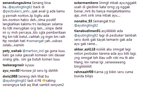 Reaksi netizen tanggapi Ayu comeback © Instagram/ayutingting92