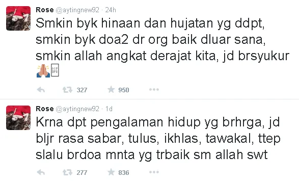 Ayu bersyukur atas cobaan yang ia hadapi / © Twitter