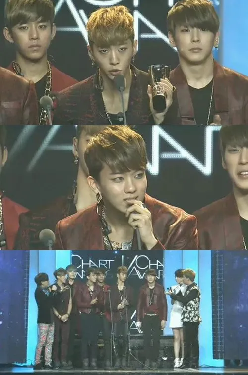 B.A.P saat menerima penghargaan ke-14 mereka di China ©soompi.com