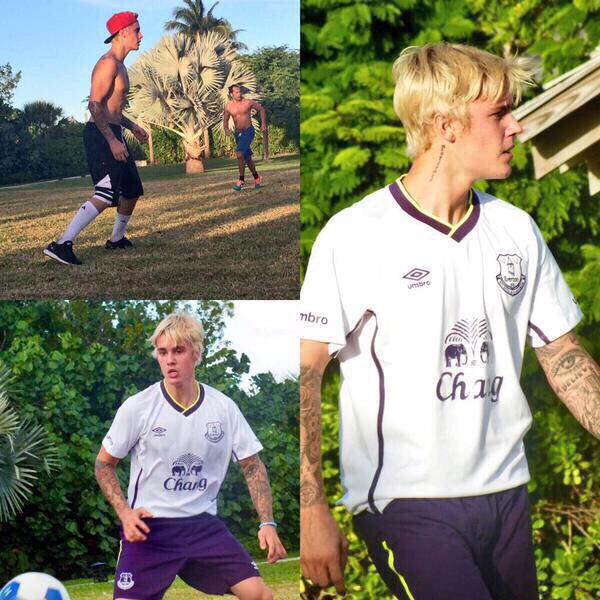 Pakai Baju Everton FC, Justin Bieber Telihat Semakin 
