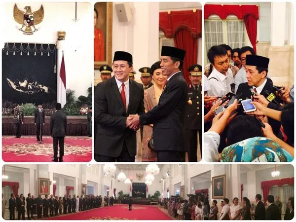 Foto pelantikan Triawan Munaf yang diunggah Ernest / ©twitter.com/ernestprakasa