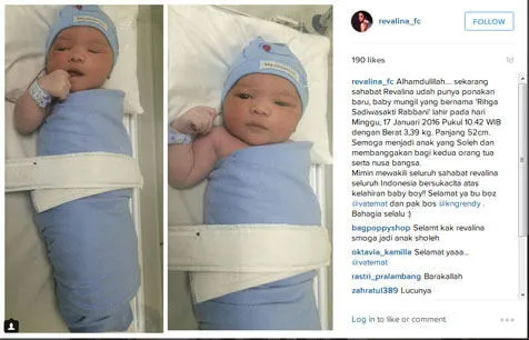 Revalina S Temat melahirkan anak pertamanya © Instagram.com/revalina_fc
