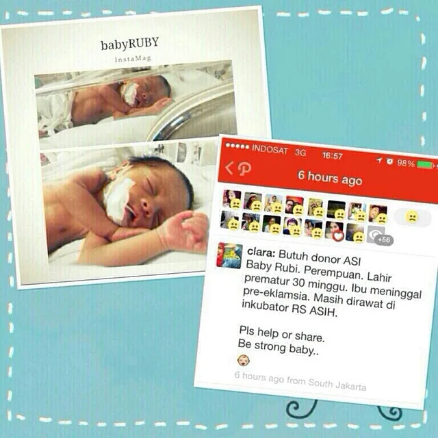 Potret Baby Rubi yang kehilangan ibunya / © Path