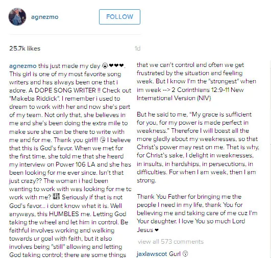 Caption Agnes Monica @foto: Official Instagram Agnes Monica