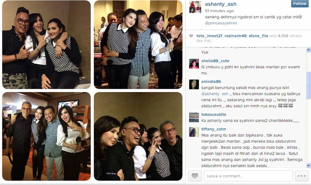Pertemuan Anang - Ashanty - Syahrini @foto: Instagram/ashanty_ash
