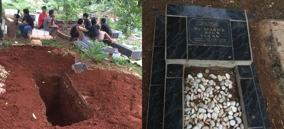 Budi Anduk dikuburkan di dekat makam ibunya - foto kanan: makam ibunda Budi Anduk © Kapanlagi.com®/Mathias Purwanto