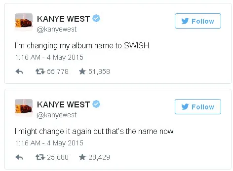 Postingan Kanye West @foto: Twitter/kanyewest