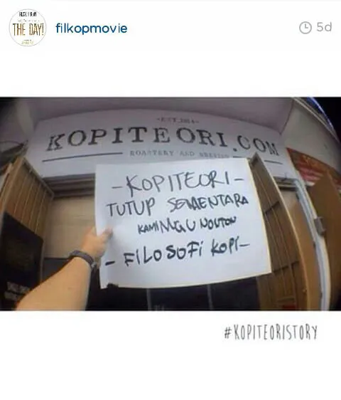 Aksi penggemar Filosofi Kopi @foto: Instagram/filkopmovie