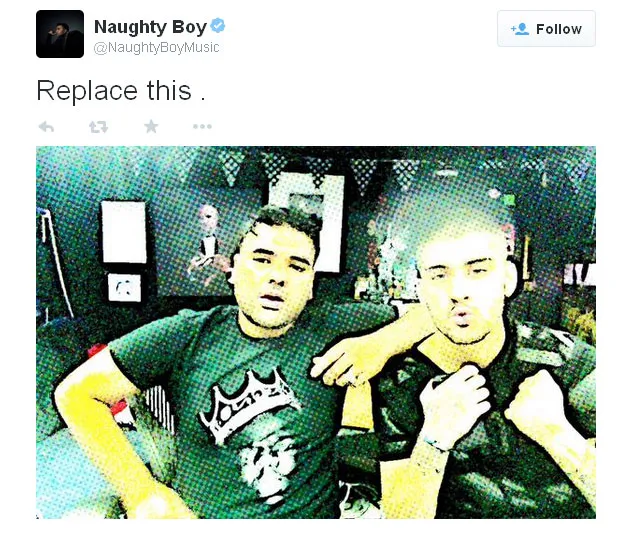 Naughty Boy - Zayn Malik @foto: Twitter/naughtyboymusic