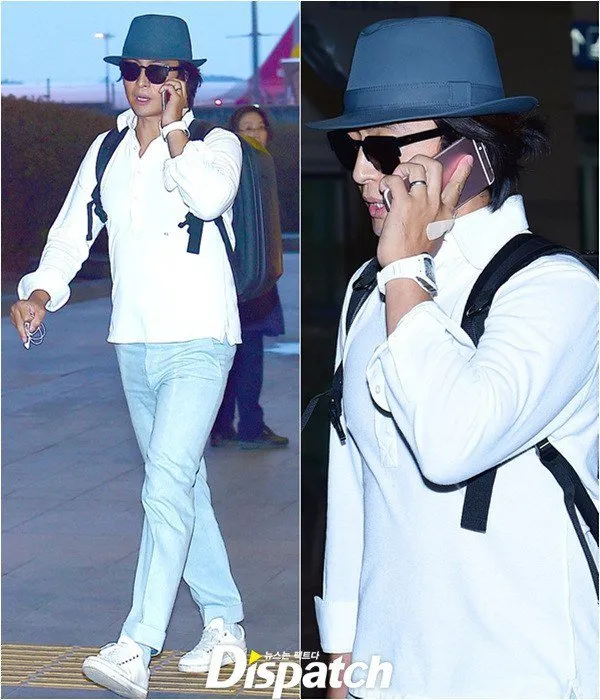 Bae Yong Jun pulang ke Korea dari Hawai. © dispatch.co.kr