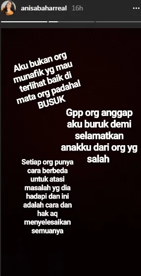 Annisa tak masalah disebut sebagai Ibu yang kurang baik ©instagram/annisabaharreal