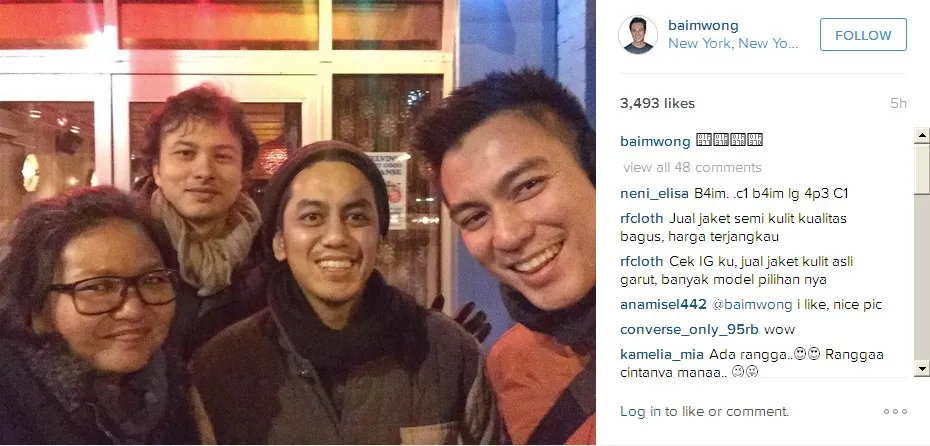 Baim Wong Berpose Bersama Nicholas Saputra © Instagram baimwong