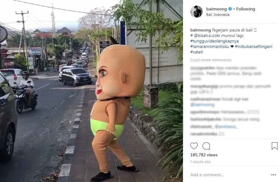Baim Wong pilih cara melamar yang anti-mainstream. (instagram.com/baimwong)