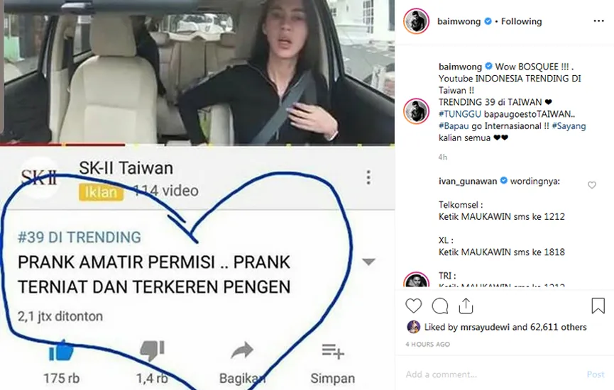 Video trending Baim Wong credit: instagram.com/baimwong
