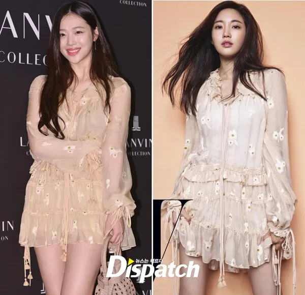 Sulli dan Kim Sa Rang mengenakan dress sama, keren siapa? © dispatch.co.id