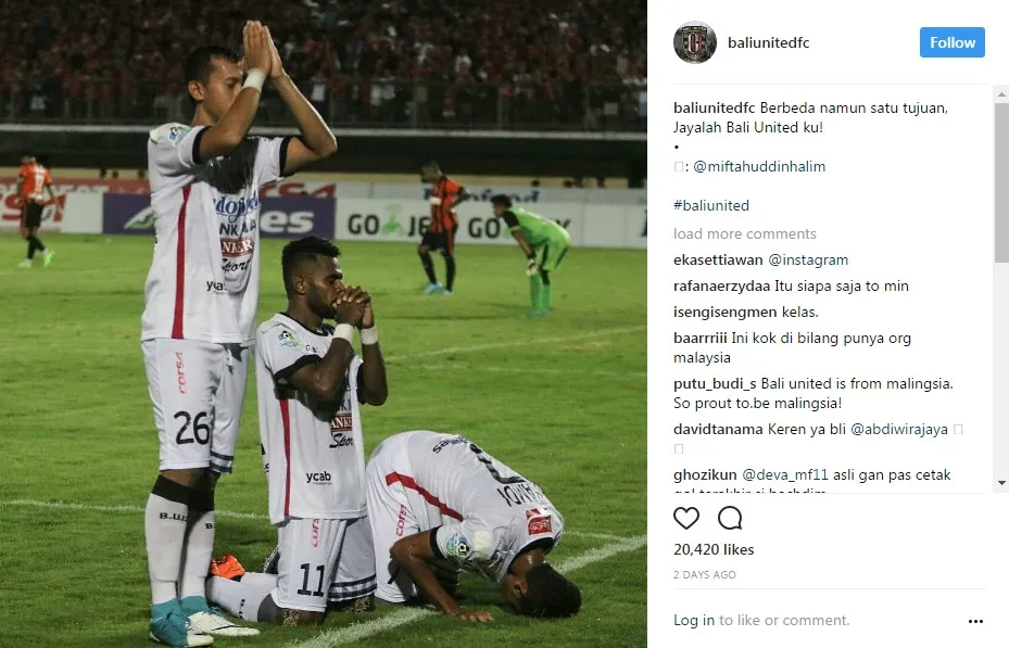 Keberagaman © Instagram baliunitedfc
