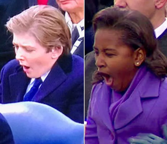 Barron menguap saat ayahnya berpidato © Istimewa