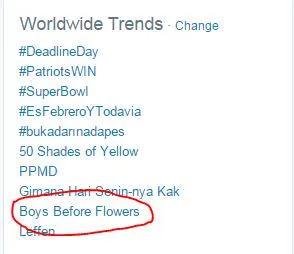 Boys Before Flowers langsung menjadi trending topik dunia karena kembali tayang di Indonesia. @officialRCTI Twitter