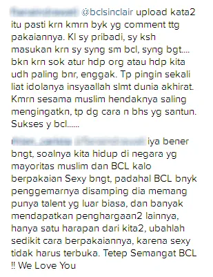 Komentar fans tentang postingan BCL / © Instagram