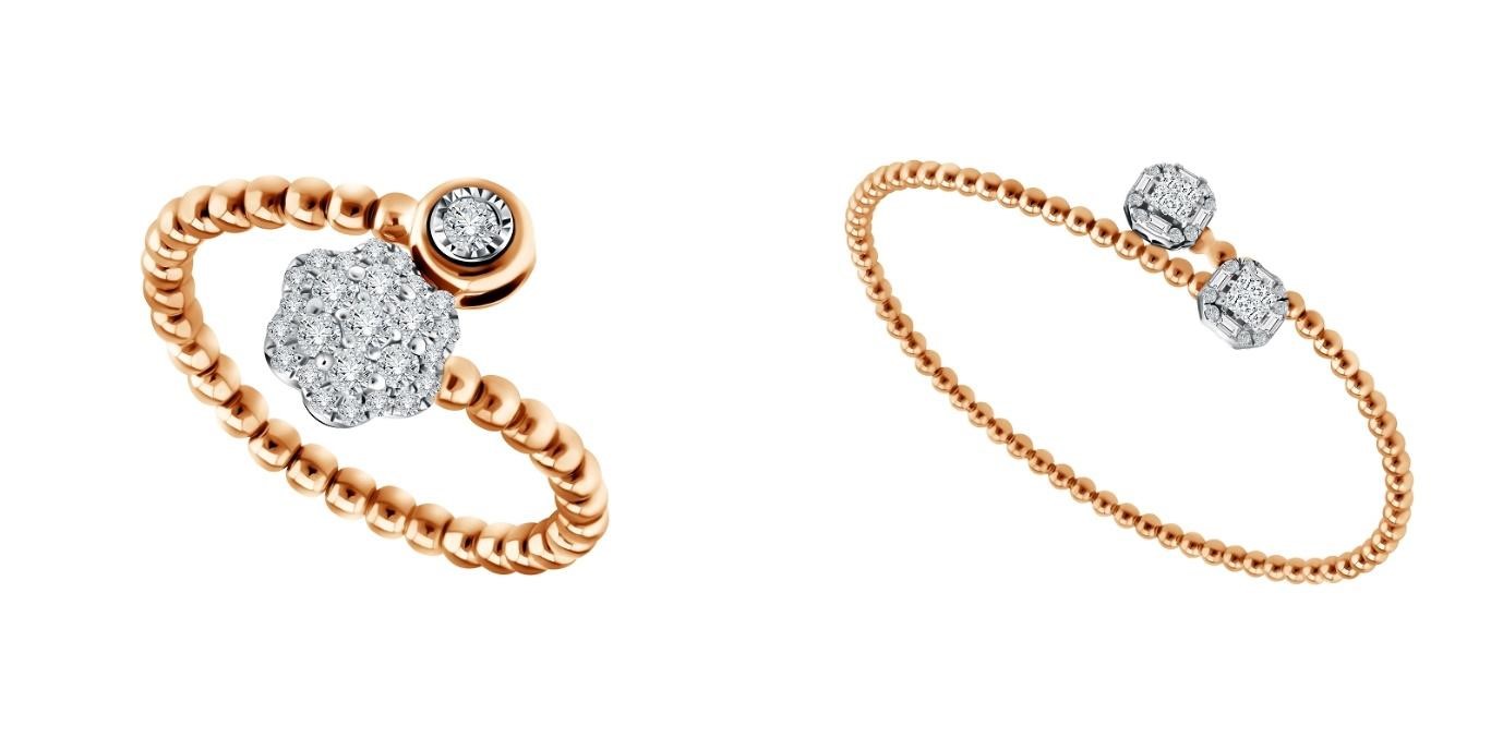 Cincin berlian dan gelang berlian Beads Collection dari Frank & co. 