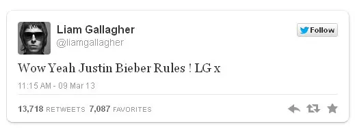 Tweet Dukungan Liam ke Justin Bieber