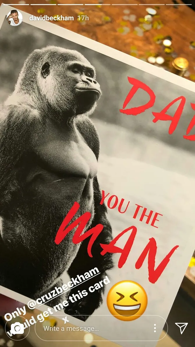 Kado ulang tahun Beckham (credit : instagram.com/davidbeckham)