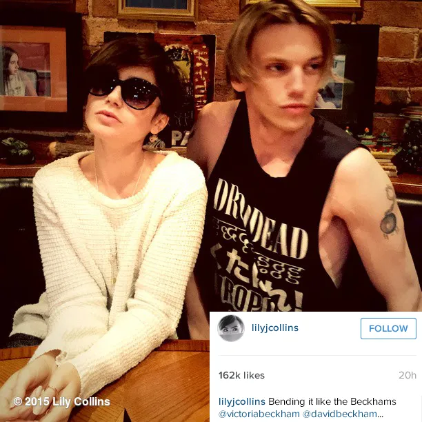 Lily dan Jamie bergaya seperti The Beckhams @ instagram.com/lilyjcollins
