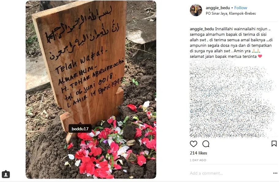 Ayah Bedu meninggal dunia ©instagram/anggie_bedu