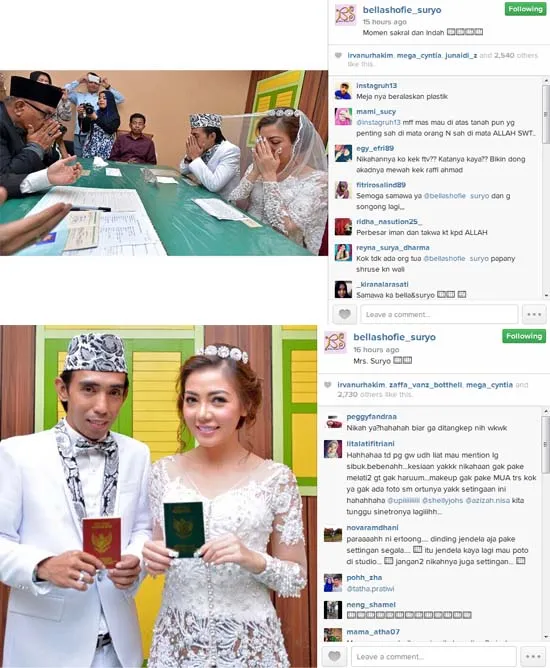 Bella Shofie pamer foto akad nikahnya di Instagram. @instagram/bellashofie_suryo