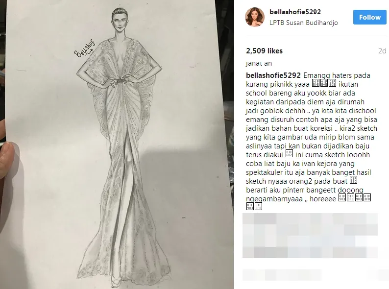 Sketsa karya Bella ©instagram/bellashofie5292