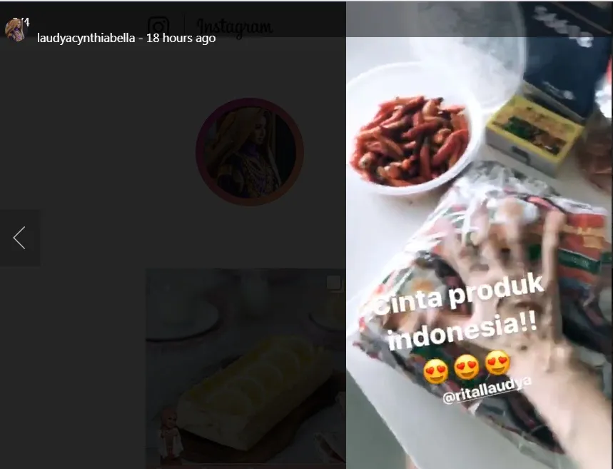 Bella senang bisa dapat produk Indonesia ©instagram/laudyacynthiabella