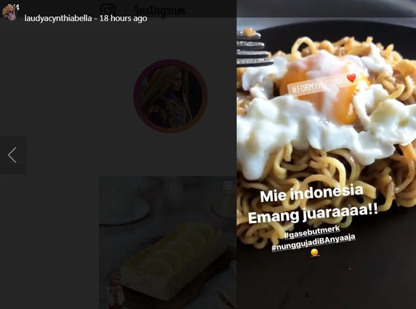 Mie sederhana ini bikin Bella bahagia ©instagram/laudyacynthiabella