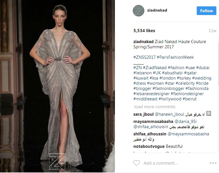 Baju karya Ziad Nakad ©instagram.com/ziadnakad