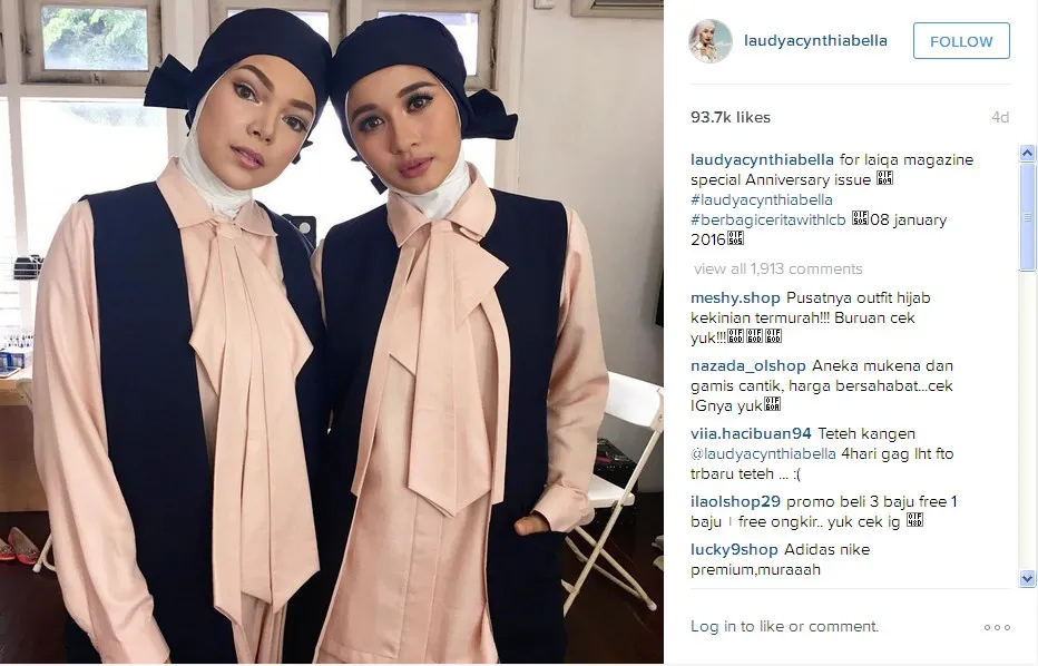 Bella Berfoto Dengan Dewi Sandra © Instagram laudyacynthiabella