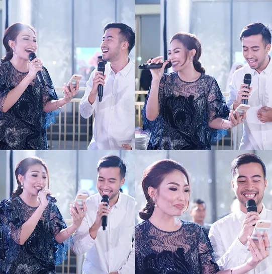 Tanpa persiapan, Vidi Aldiano pun nampaknya juga sempat diminta untuk bernyanyi. /©instagram.com/mrsayudewi