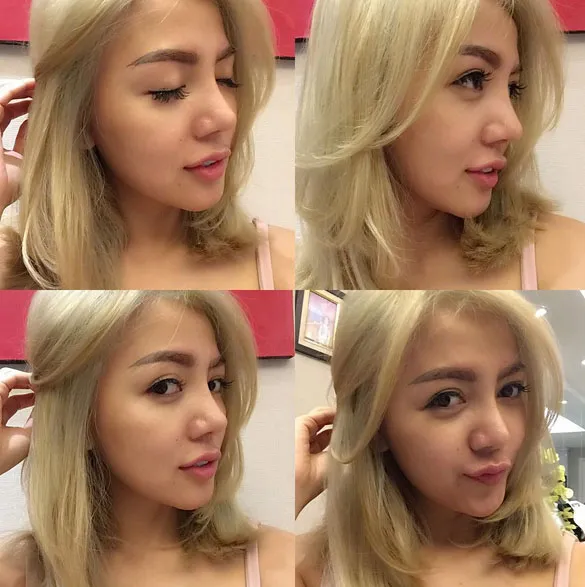 Gaya rambut pirang ala Bella Shofie © Instagram.com/bellashofie05