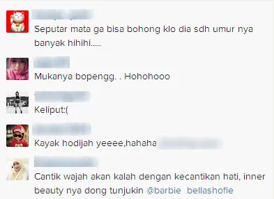Jawaban netizen atas 'tamparan' Bella Shofie / © Instagram