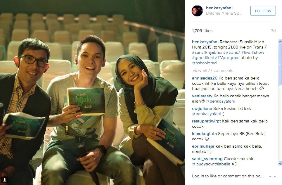 Indra, Ben, dan Bella jadi host bareng / © Instagram