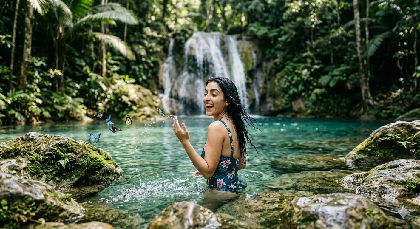 berendam di air jernih - image by AI