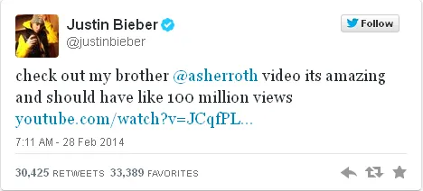 @Justinbieber/Twitter©