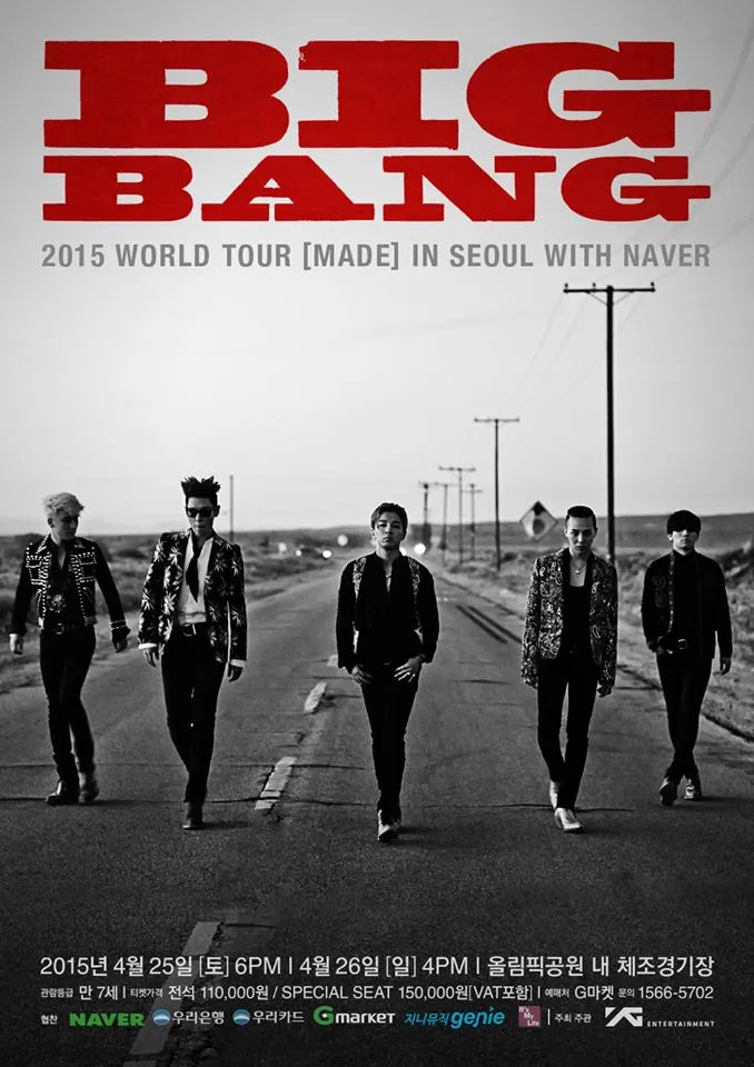 Siapkan dirimu untuk jadi saksi salah satu konser megah 2015 bertajuk, BIG BANG 2015 WORLD TOUR [MADE] IN JAKARTA. ©yg family