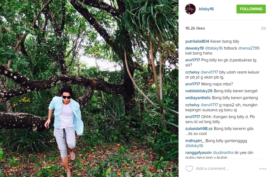 Syuting 'WARISAN OLGA', Billy masuk hutan rimba. @instagram/bilsky16