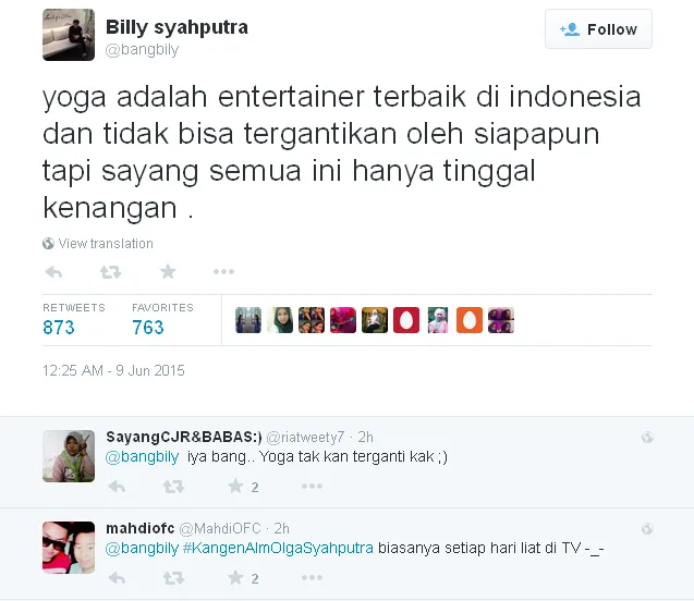 © Billy Syahputra/twitter