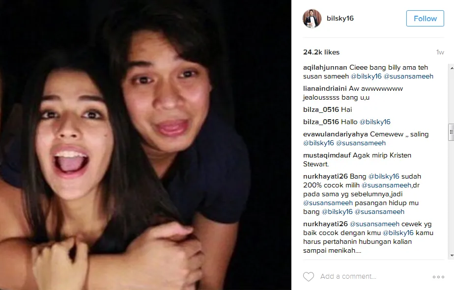 Billy dan Susan, cocok? © Instagram/bilsky16